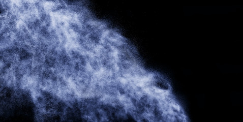 A stream of water and a cloud of drops