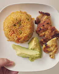 rice and chicken with curry