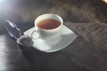 Brewed tea on a serving table