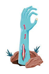 zombie hand coming out of the ground
