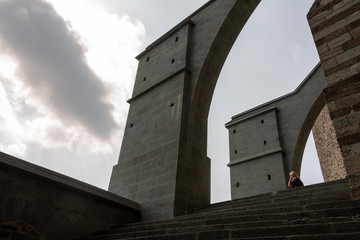 Abbey of San Michele della Chiusa, also called Sagra di San Michele is an architectural complex perched on the summit of Mount Pirchiriano, at the entrance to the Val di Susa