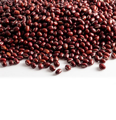 A group of dried red adzuki beans
