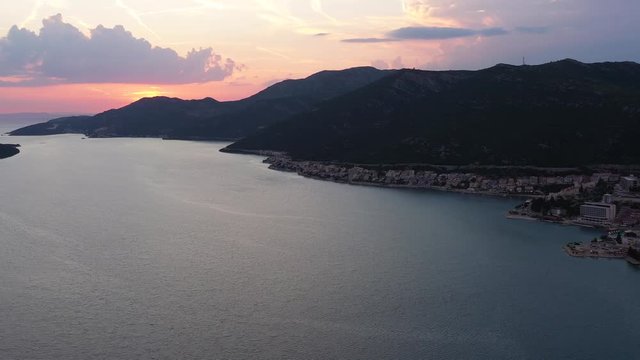 BOSNIA COAST SUNSET AERIAL 6