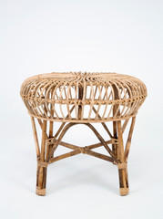 Round shaped decorative rush seat in the white isolated background_3