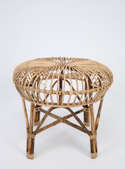 Round shaped decorative rush seat in the white isolated background_2