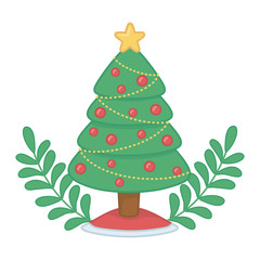 Merry christmas pine tree vector design