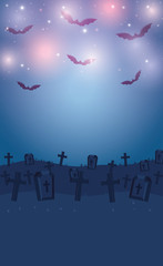 Fototapeta na wymiar dark cemetery night scene icon