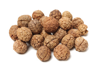 Violet cardamom Seeds CaoDouKou or Alpinia katsumadai Hayata on white background