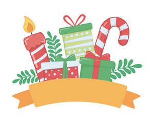 Merry christmas gifts vector design
