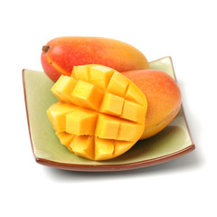 mangos on white background 