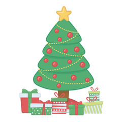 Merry christmas pine tree vector design