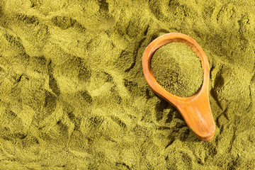 Coca flour - Erythroxylum coca. Top view
