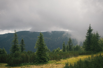 Hiking in the Low Tatra mountains in Slovakia, almost alone on the ridgeway, only majestic mountains