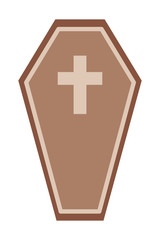 Obraz premium halloween wooden coffin with cross