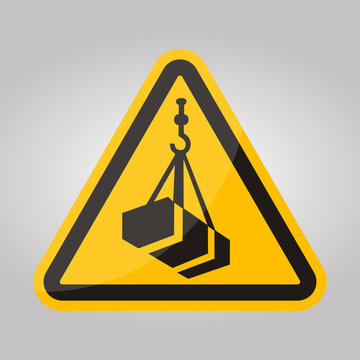 Beware Overhead Load Symbol Isolate On White Background,Vector Illustration EPS.10