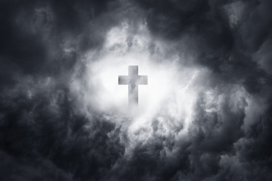 Scary epic sky with menacing clouds. Hurricane wind with a thunderstorm. Stock background, photo