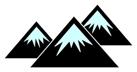 Vector mountains flat icon. Vector pictograph style is a flat symbol mountains icon on a white background.