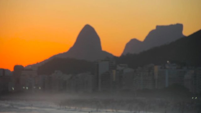Sunset at Helm Beach in Rio de Janeiro Brazil