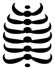 Vector skeleton ribs flat icon. Vector pictogram style is a flat symbol skeleton ribs icon on a white background.