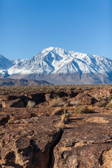 Snowcapped Sierras.