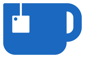 Vector tea cup flat icon. Vector pictogram style is a flat symbol tea cup icon on a white background.