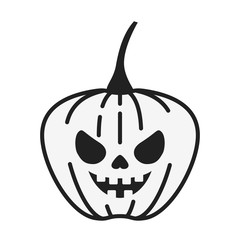 halloween pumpkin with dark face