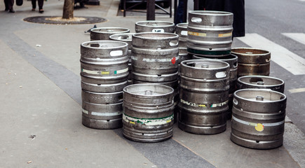 Used aluminum keg on the street.