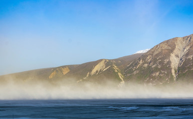 mountains and lake