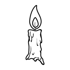 parafin candle halloween isolated icon