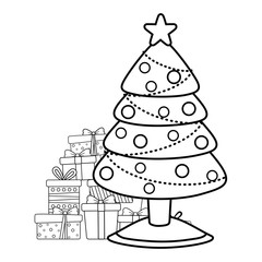 Merry christmas pine tree vector design