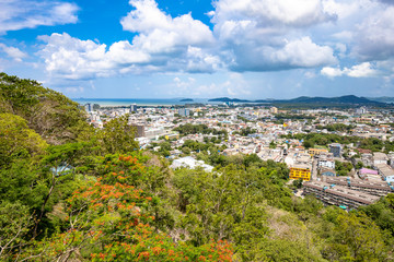 Khao Rang Hill Viewpoint in Phuket, Thailand is one of Phuket’s most famous viewpoints. It is summit offers views out over the town.