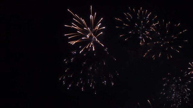Colourful fireworks above night sky