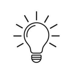 Light bulb line icon vector. Modern flat lamp sign. Idea symbol.