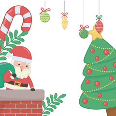 Merry christmas santa claus vector design