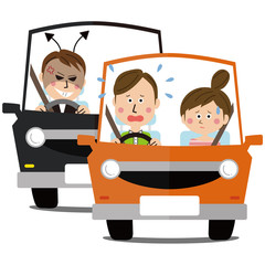 あおり運転をされるカップル