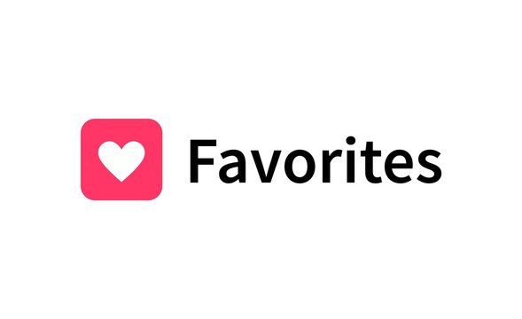 Favorites icon. Vector heart icon in square with rounded corners, concept element for ui, apps, online store and logo design.