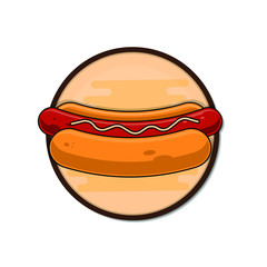 Hot Dog logo design template, fast food icon, vector illustration