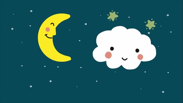 Good night and sweet dreams cloud cartoon 