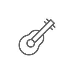 Guitar, musical instrument icon. Element of theater icon. Thin line icon