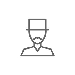 Gentleman, man icon. Element of theater icon. Thin line icon