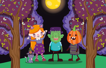 kids with costume halloween image