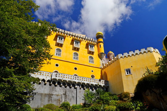 The Pena palace in Sintra, Portugal (Parque e Palacio Nacional da Pena), A UNESCO World Heritage Site.