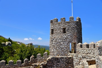The Castle of the Moors (Castelo dos Mouros ) medieval castle in Sintra, Portugal.