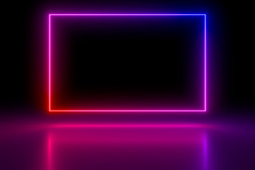Colored luminous geometric shape on a black background.