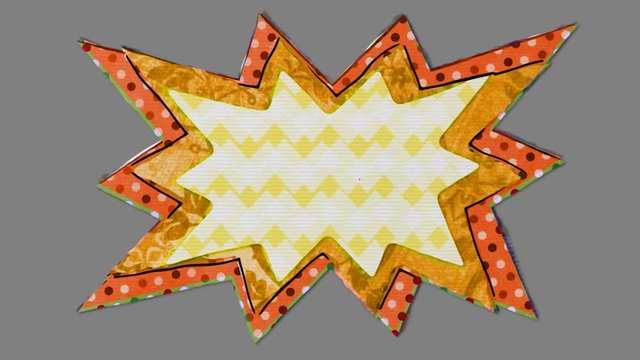 Artistic Cartoon Comic Book Explosion in Alpha Channel