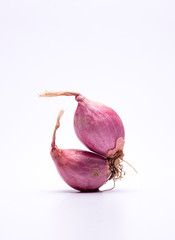 Small onions isolated in white background