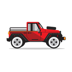 Fototapeta na wymiar Offroad car, vector illustration. Design modern. pickup truck