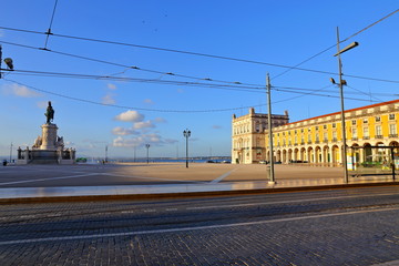 The Praca do Comercio (the famous Commerce Square) in Lisbon, Portugal