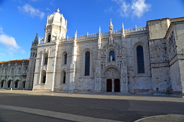 Fototapeta na wymiar Mosteiro dos Jeronimos in Belem in Lisbon, historic monastery in Portugal (UNESCO World Heritage Site)