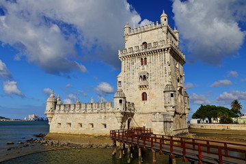 Belem Tower (Torre de Belém), the Tower of Saint Vincent a fortification located in Lisbon Portugal